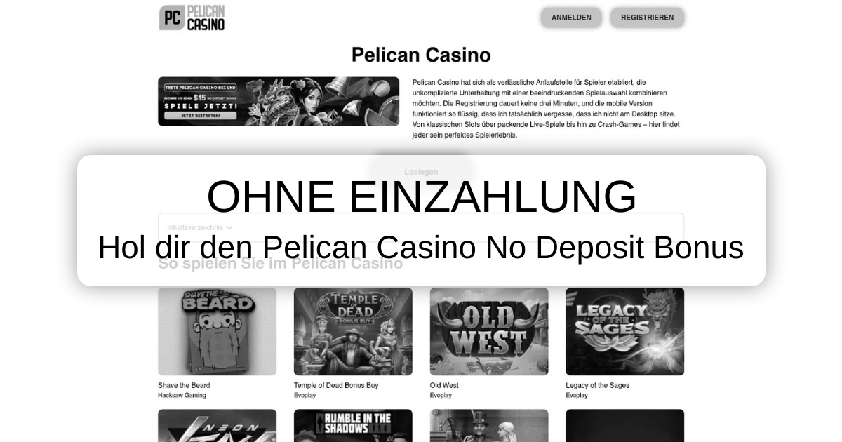 Pelican Casino No Deposit Bonus 2026 - Deutschland geprüft